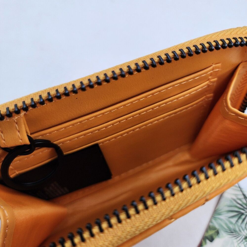 NWT Studio Badgley Mischka Quilted Zip-Around Compact Wallet Mustard Yellow - Picture 3 of 3